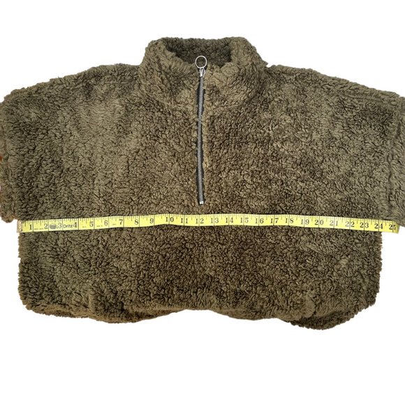 Noisy May Khaki Lea Teddy Long Sleeve Pullover Women's Size L - Picture 9 of 11